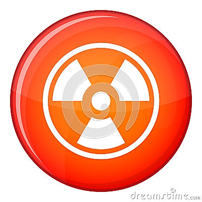 Danger nuclear icon, flat style Vector Illustration