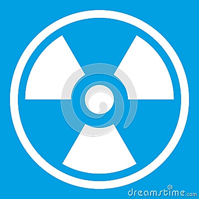 Danger nuclear icon white Vector Illustration