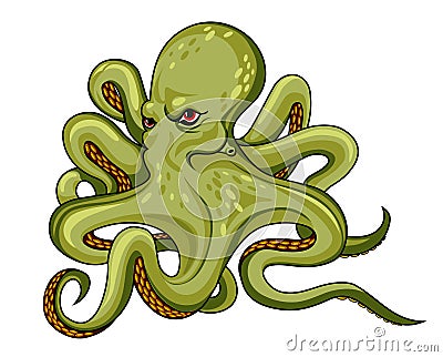 Danger octopus Vector Illustration