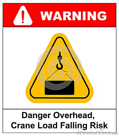 Danger overhead load sign Vector Illustration