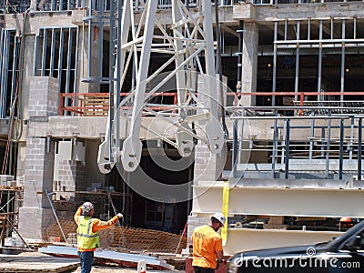 Danger Overhead Is Not Ignored on this Sit. Editorial Stock Photo