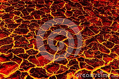 Danger red lava crack background Stock Photo