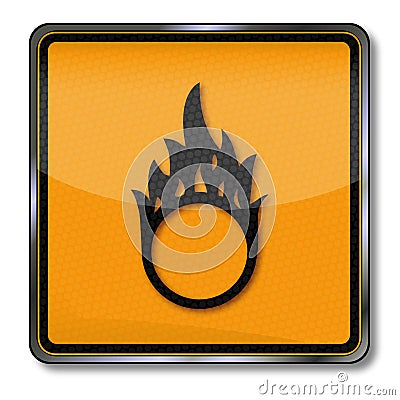 Danger, respect oxidizing and flammable substances Vector Illustration