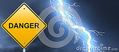 DANGER road sign Stock Photo