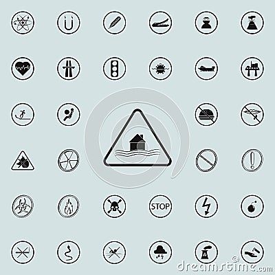 danger sign of house flooding icon. Warning signs icons universal set for web and mobile Stock Photo