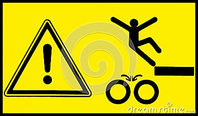 Danger sign. Moving machinery, watch your step. Stock Photo