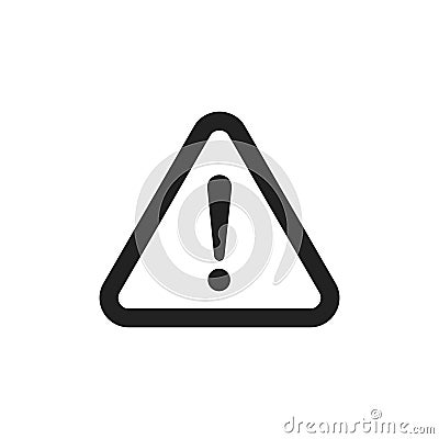 Danger sign vector icon. Attention caution illustration. Business concept simple flat pictogram on white background. Vector Illustration