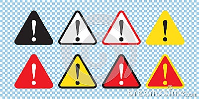 Danger sign, warning sign, attention sign. Danger icon, warning icon, attention icon. Cartoon Illustration