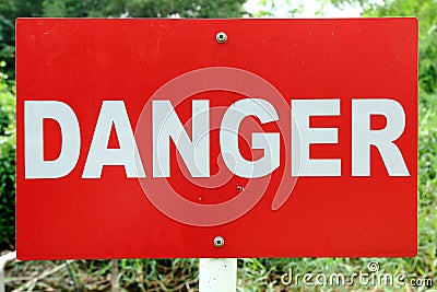 Danger signage Stock Photo