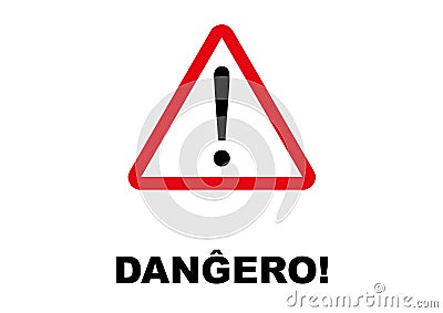 Danger Signpost written in Esperanto language Stock Photo