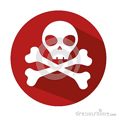 Danger skull symbol icon Vector Illustration