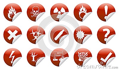 Danger sticker icon Vector Illustration
