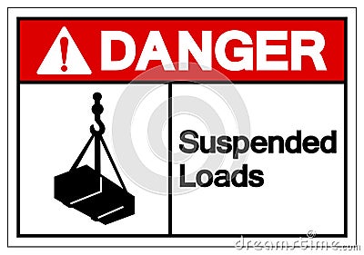 Danger Suspended Loads Symbol Sign, Vector Illustration, Isolated On White Background Label .EPS10 Vector Illustration