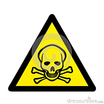 Danger to life skull and crossbones warning sign Stock Photo