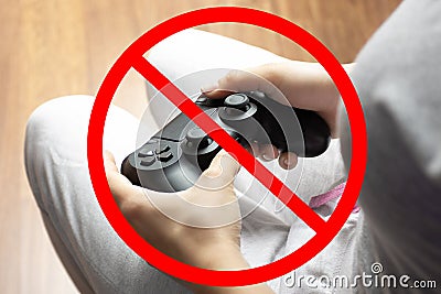 The danger of video games for teens. Stock Photo