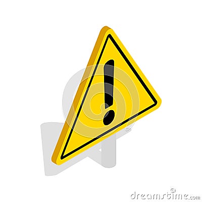 Danger warning sign icon, isometric 3d style Stock Photo