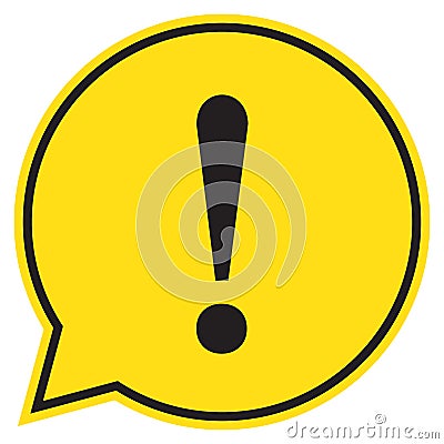 Danger warning attention sign in a speech bubble Vector Illustration