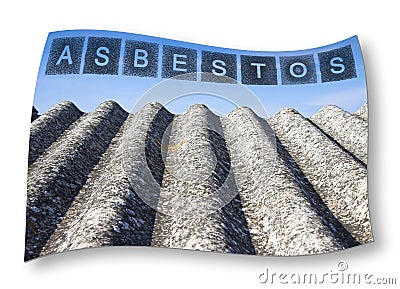 Dangerous asbestos roof. Stock Photo