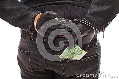 Dangerous burglar in black Stock Photo