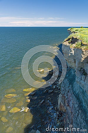 Dangerous cliff of Baltic sea Stock Photo