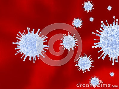 Coronavirus cells - 3d rendering Stock Photo