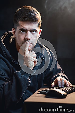 Dangerous cyber terrorist Stock Photo