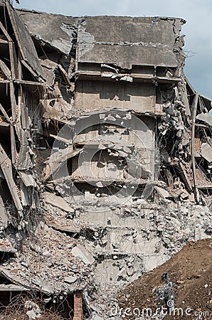 Dangerous destroyed building Stock Photo