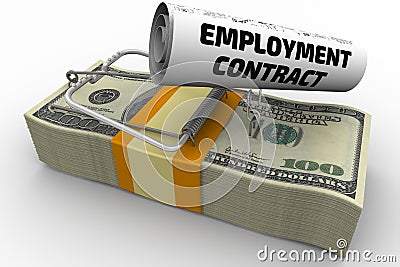 Dangerous employment contract Stock Photo