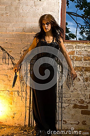 Dangerous Goth Girl Stock Photo