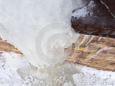 Opiasic ice and icicles Stock Photo