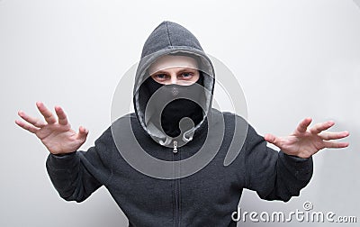 Dangerous man in mask Stock Photo