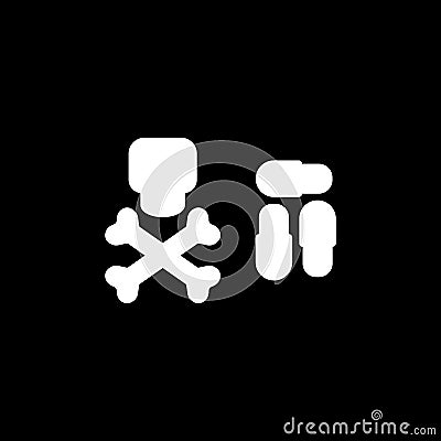 Dangerous pills vector icon. . Eps 10 Vector Illustration