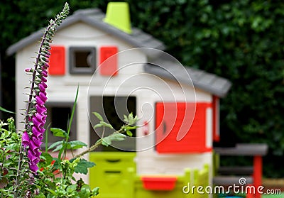 Dangerous Plants Near a Child's Play Area Stock Photo