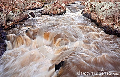 Dangerous rapids on the Potomac River Stock Photo