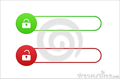 Dangerous and secure password. Weak and unreliable and complex secure code Vector Illustration