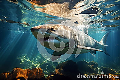 dangerous shark, AI generated Stock Photo