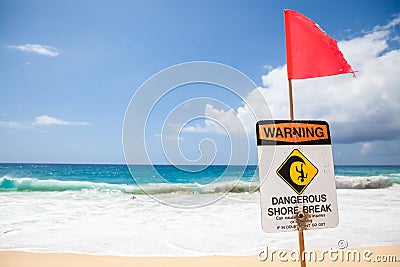 Dangerous Shore Break Stock Photo