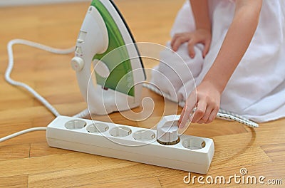 Dangerous situation at home. Stock Photo
