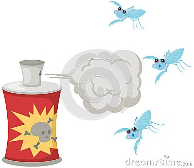 Dangerous spray with mosquito Vector Illustration