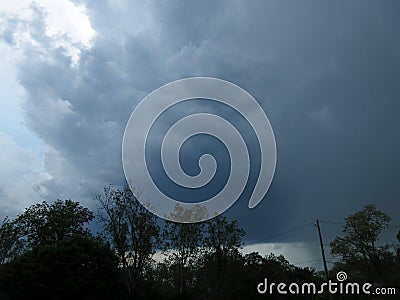 Dangerous Spring Thunderstorm Stock Photo