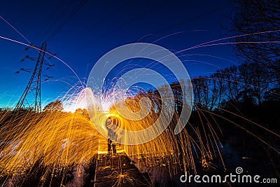 Light painting session Guildford Surrey England Stock Photo