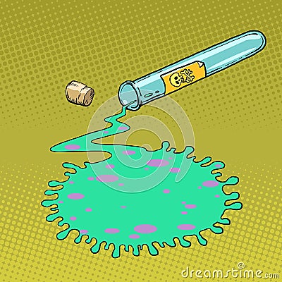 Dangerous test tube virus, epidemic Vector Illustration