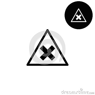 Dangerous - white vector icon Vector Illustration