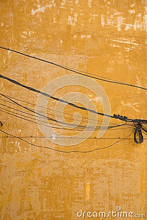 Dangerous wiring Stock Photo