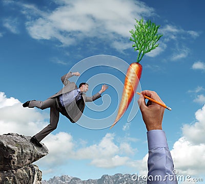 Dangling a carrot Stock Photo