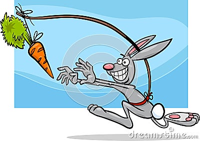 Dangling a carrot saying cartoon Vector Illustration