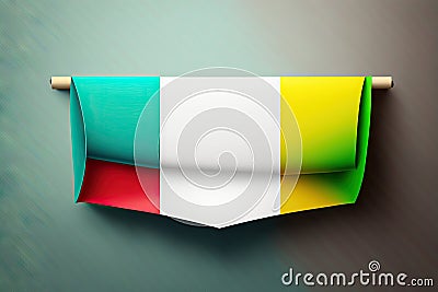 Dangling colorful curtain in the form of a flag Cartoon Illustration