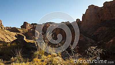 Heroic magical ice ditch Danxia Stock Photo