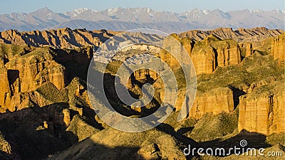 Heroic magical ice ditch Danxia Stock Photo