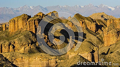 Heroic magical ice ditch Danxia Stock Photo